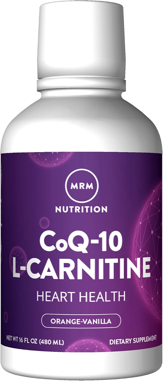 MRM Nutrition CoQ-10 L-Carnitine Liquid - for Women & Men - 32 Servings | Orange-Vanilla Flavored Energy and Antioxidant Formula