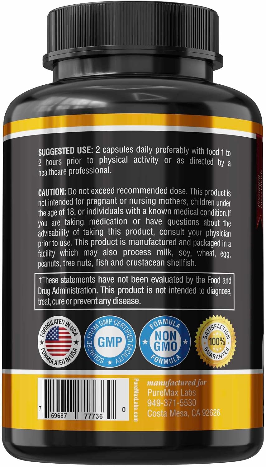 YUMMYVITE Horny Goat Weed Extra Strength Blend, w. Maca, Arginine, Ginseng, Tribulus, Tongkat, Libido, Stamina, Energy Support, Non-GMO Formula