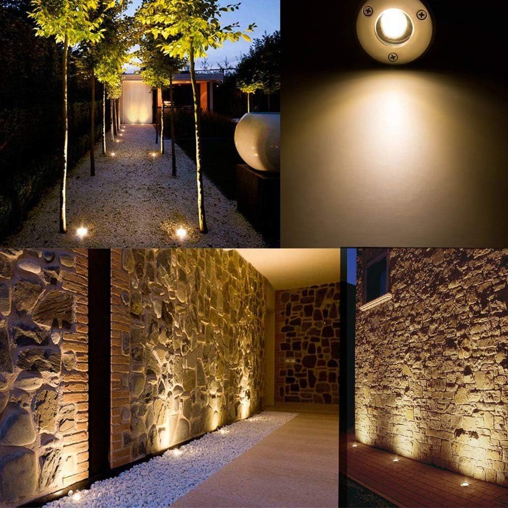 Well Lights Landscape Lighting, Low Voltage Outdoor In Ground Landscape Lights, 5W 12V-24V Waterproof Warm White 3000K Deck Light for Garden, Pathway