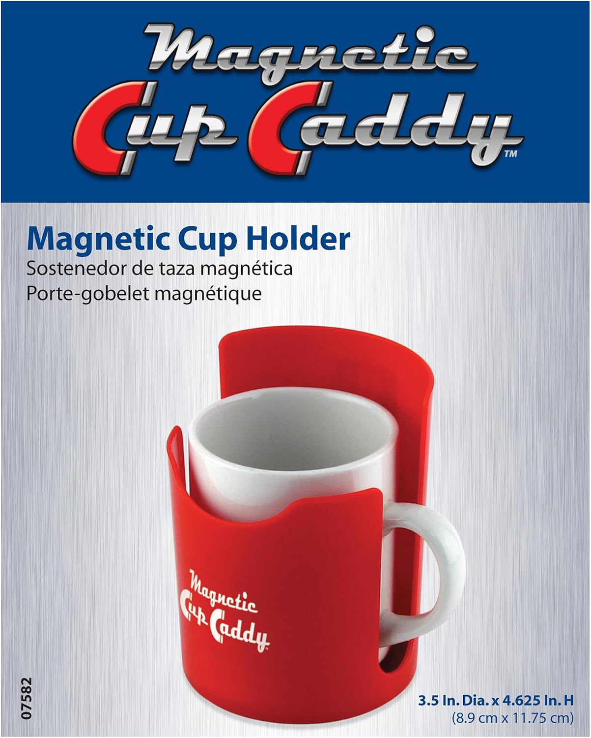 Master Magnetics Magnetic Cup Holder - Caddy for Bottles, Glasses, and Cans - Fits on Fridge, Lawnmower, Forklift, Cart, or Ladder - Heavy-Duty Magnet
