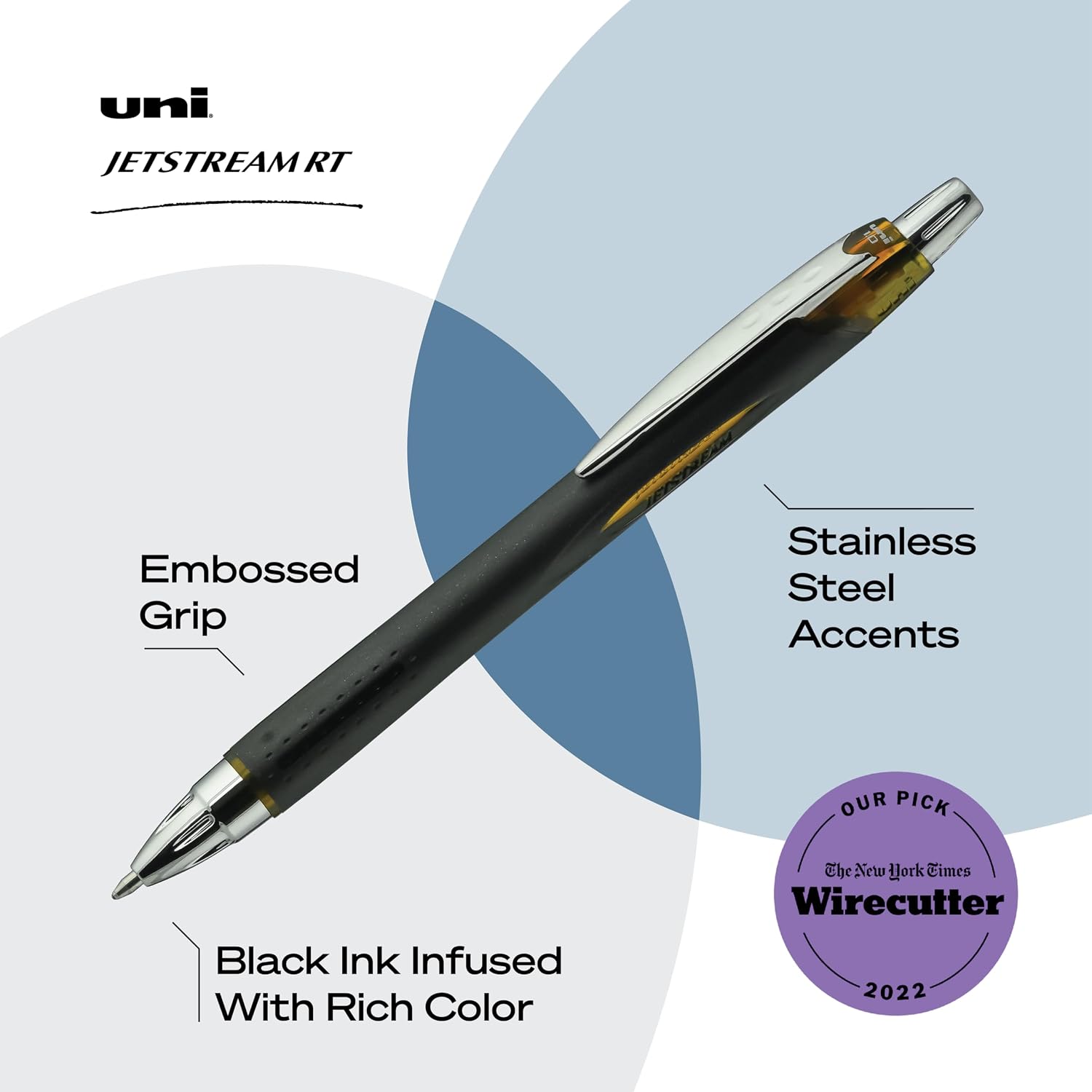 uniball™ Jetstream RT Ballpoint Pens, Black, 1.0mm Medium Point, 12 Count