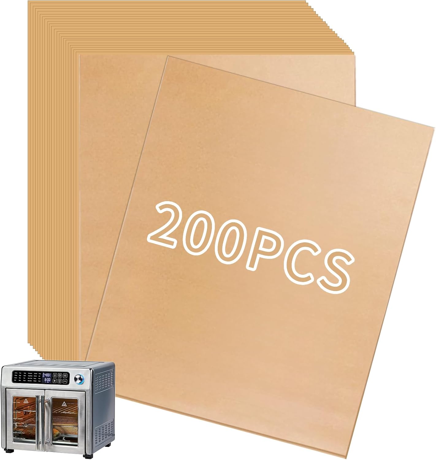 120PCS Air Fryer Liners Disposable for Emeril Lagasse 26QT Air Fryer | Unbleached Non-Stick Parchment Paper Sheets Accessories for Emeril Lagasse French Door 360 Air Fryer 26QT Toaster Oven