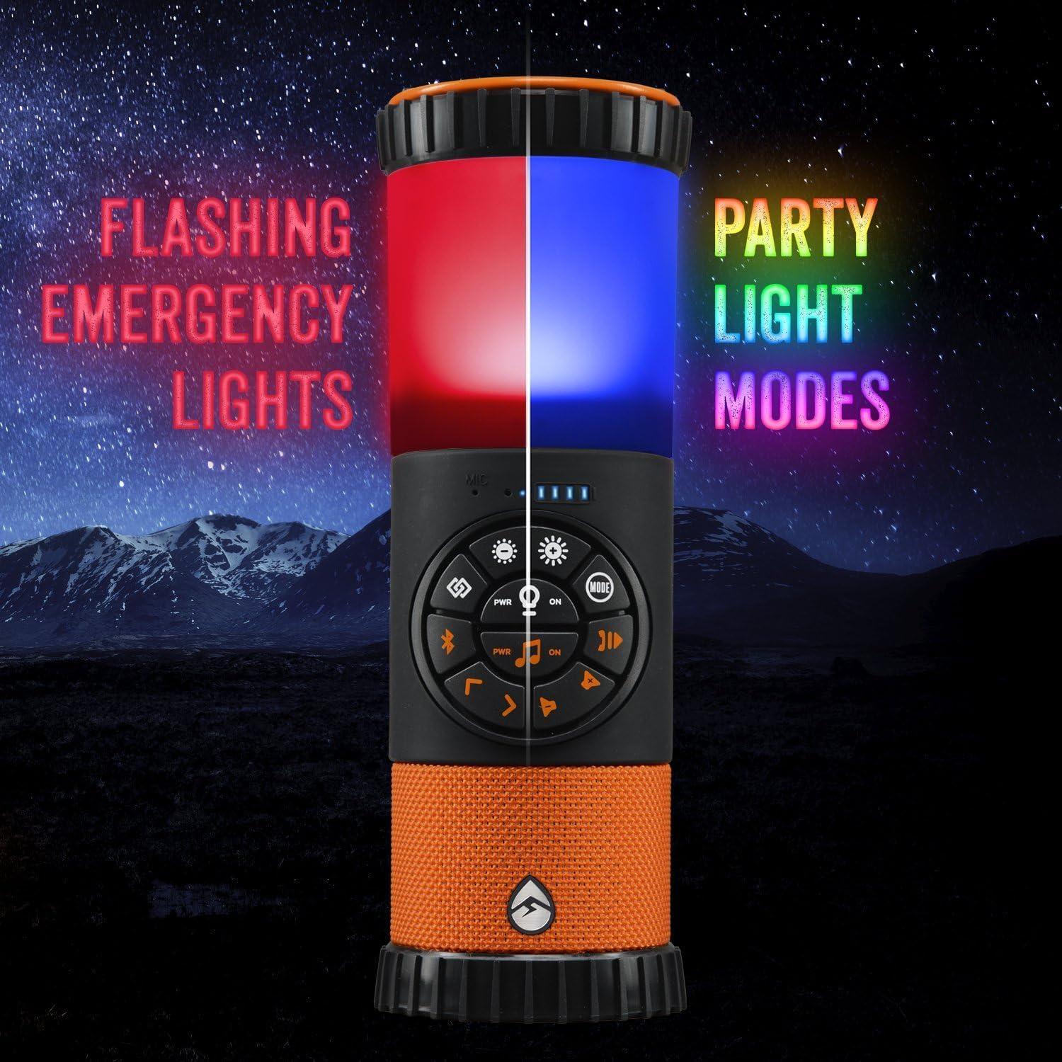 ECOXGEAR EcoLantern: Indoor/Outdoor Portable Bluetooth Speaker, 88dB Loud, IP67 Waterproof, with 360 Degree Sound and Party Lights