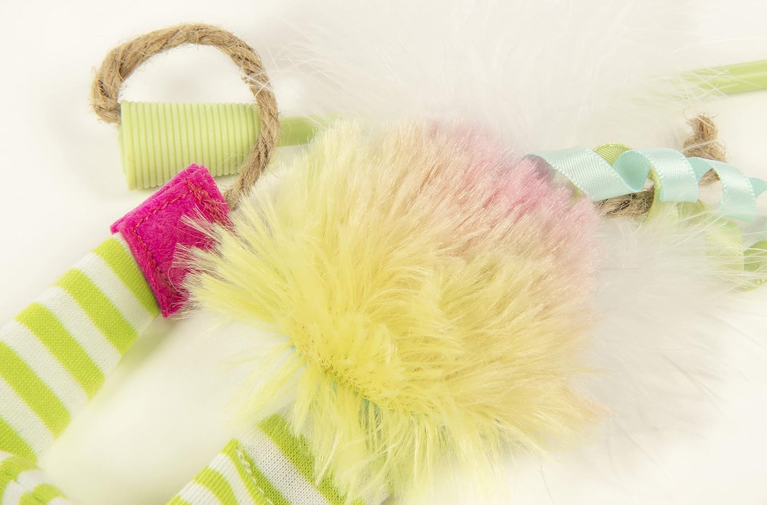 SmartyKat Frisky Flyer Feather Wand Cat Toy, Extendable Up to 24" - Blue, One Size