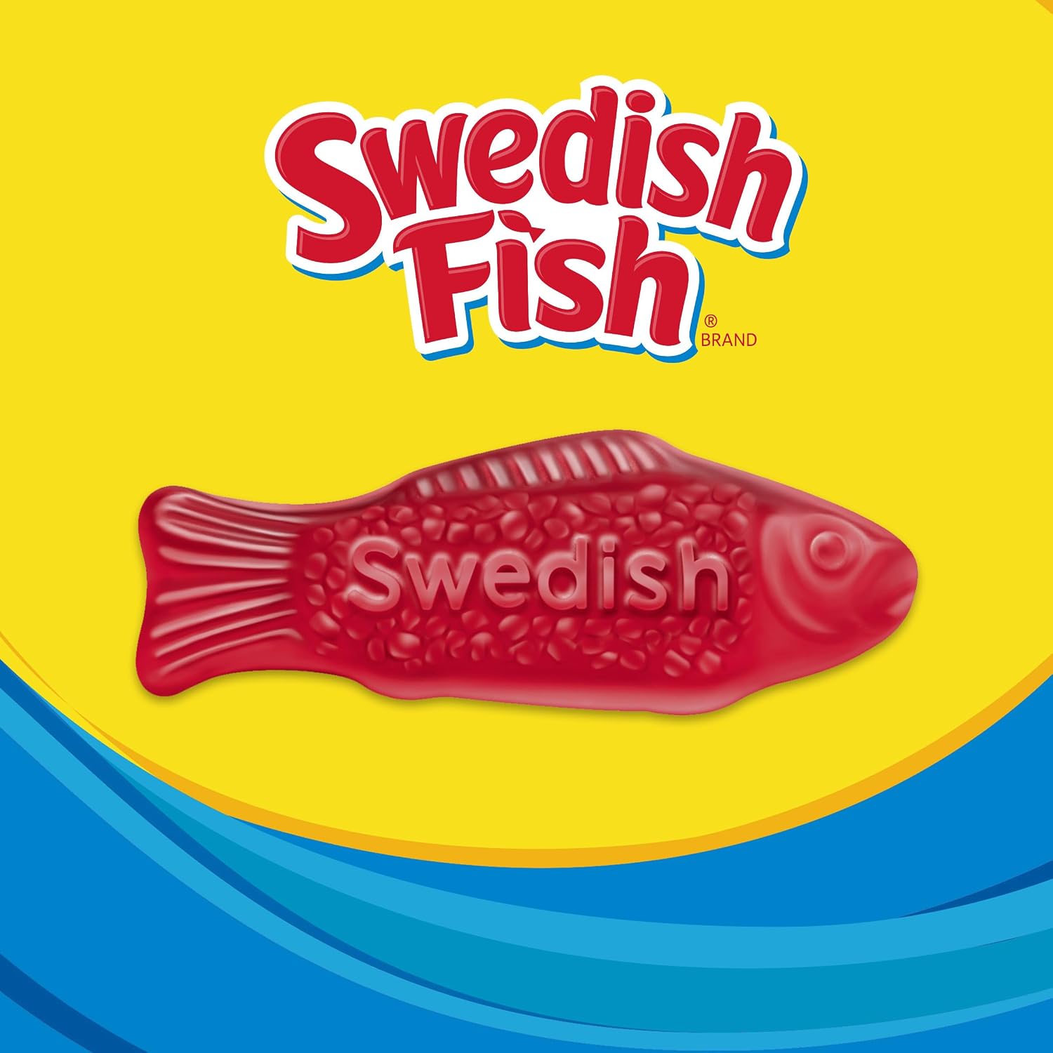 SWEDISH FISH Soft & Chewy Gummy Candy, Bulk Candy, 12-3.1 oz Boxes