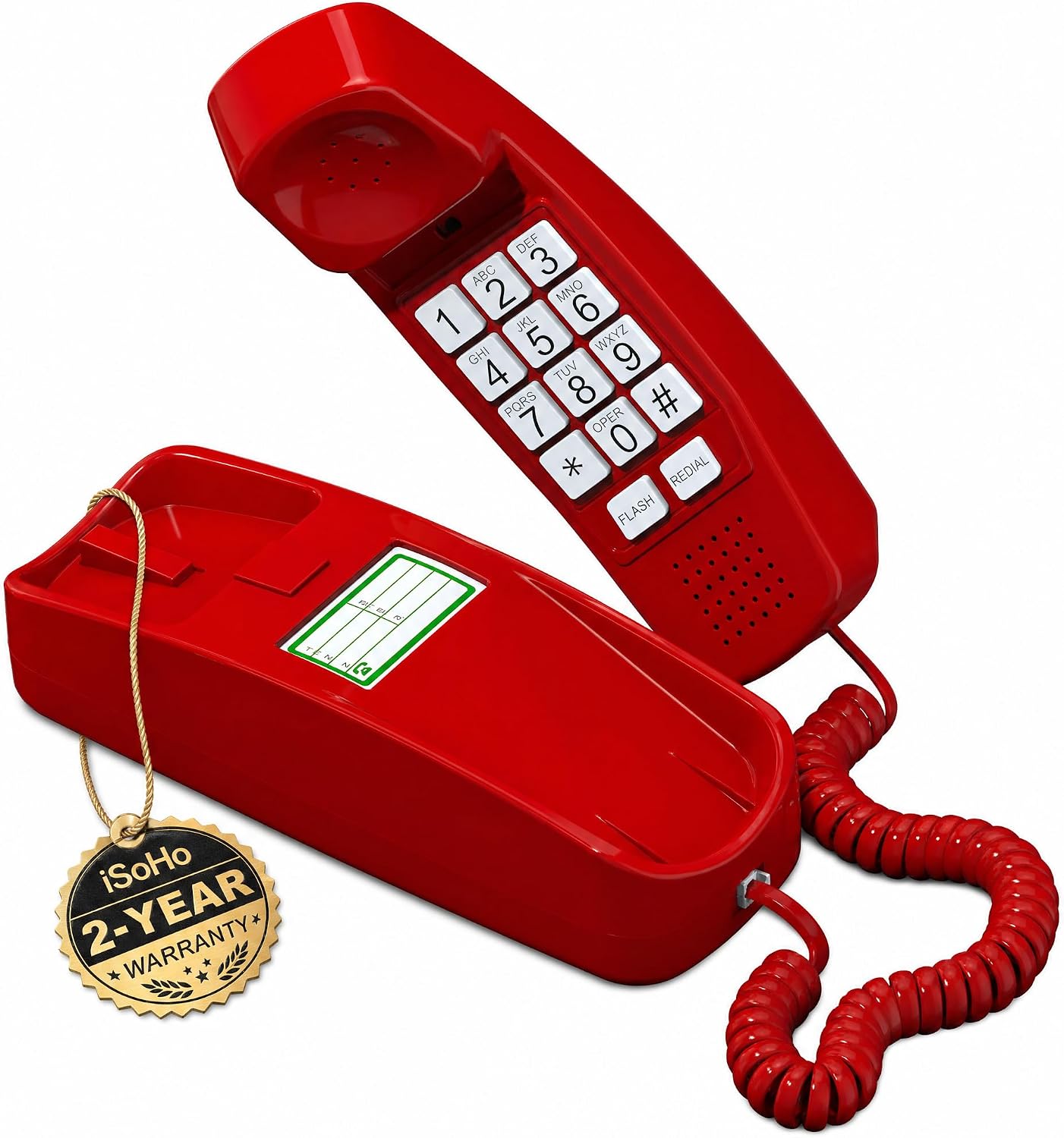 iSoHo Big Button Corded Phone for Seniors – Easy-to-Use Landline with Lighted Keypad, Ergonomic Handset & No Power Needed – Retro Home Phone for Elderly, Visually Impaired & Hard of Hearing | Telephone for seniors, visually impaired, lighted keypad, redi…