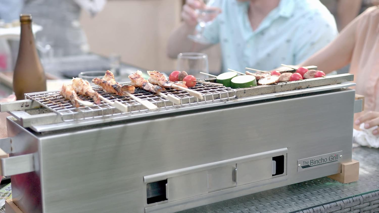 The Bincho Grill 24" Tabletop Yakitori Grill – Japanese Style Charcoal Robata BBQ – Binchotan Grill for Authentic Japanese Grilling – Made