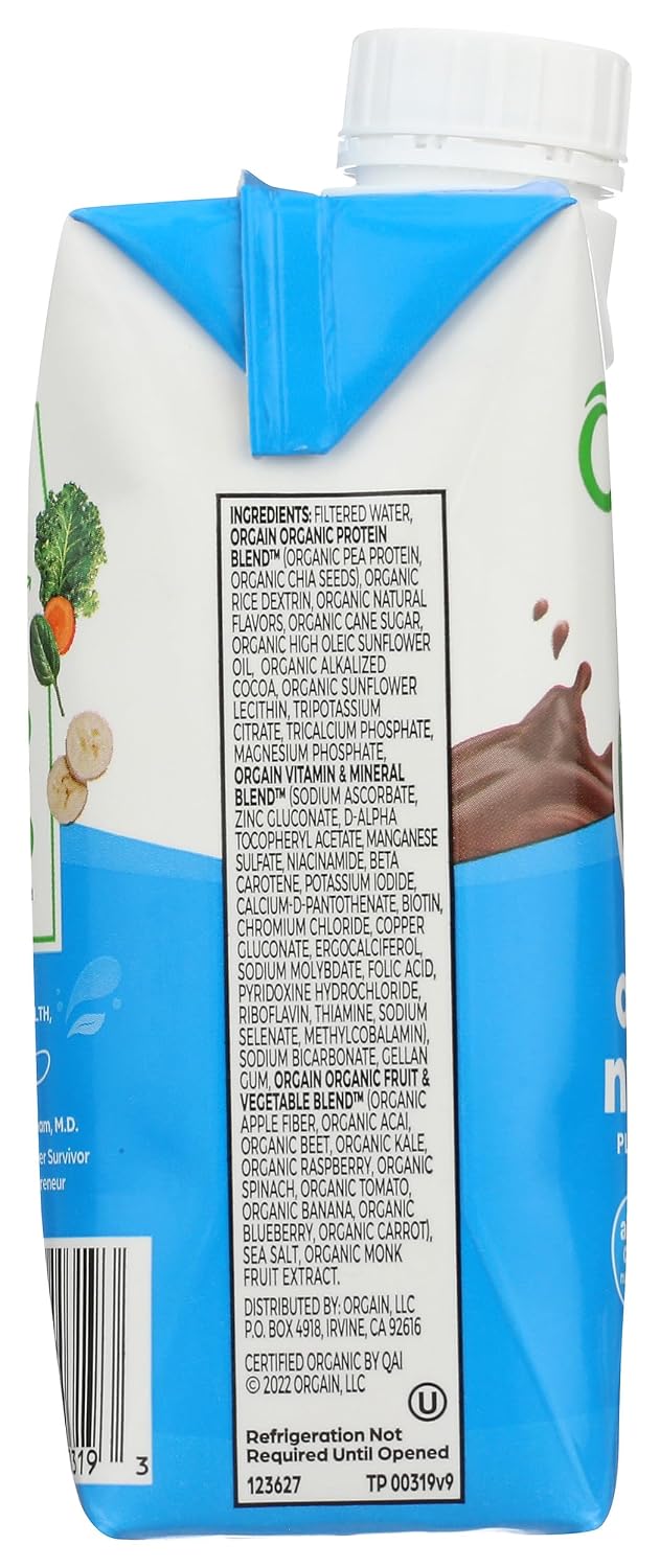 ORGAIN Organic Creamy Chocolate Fudge Drink, 11 FZ