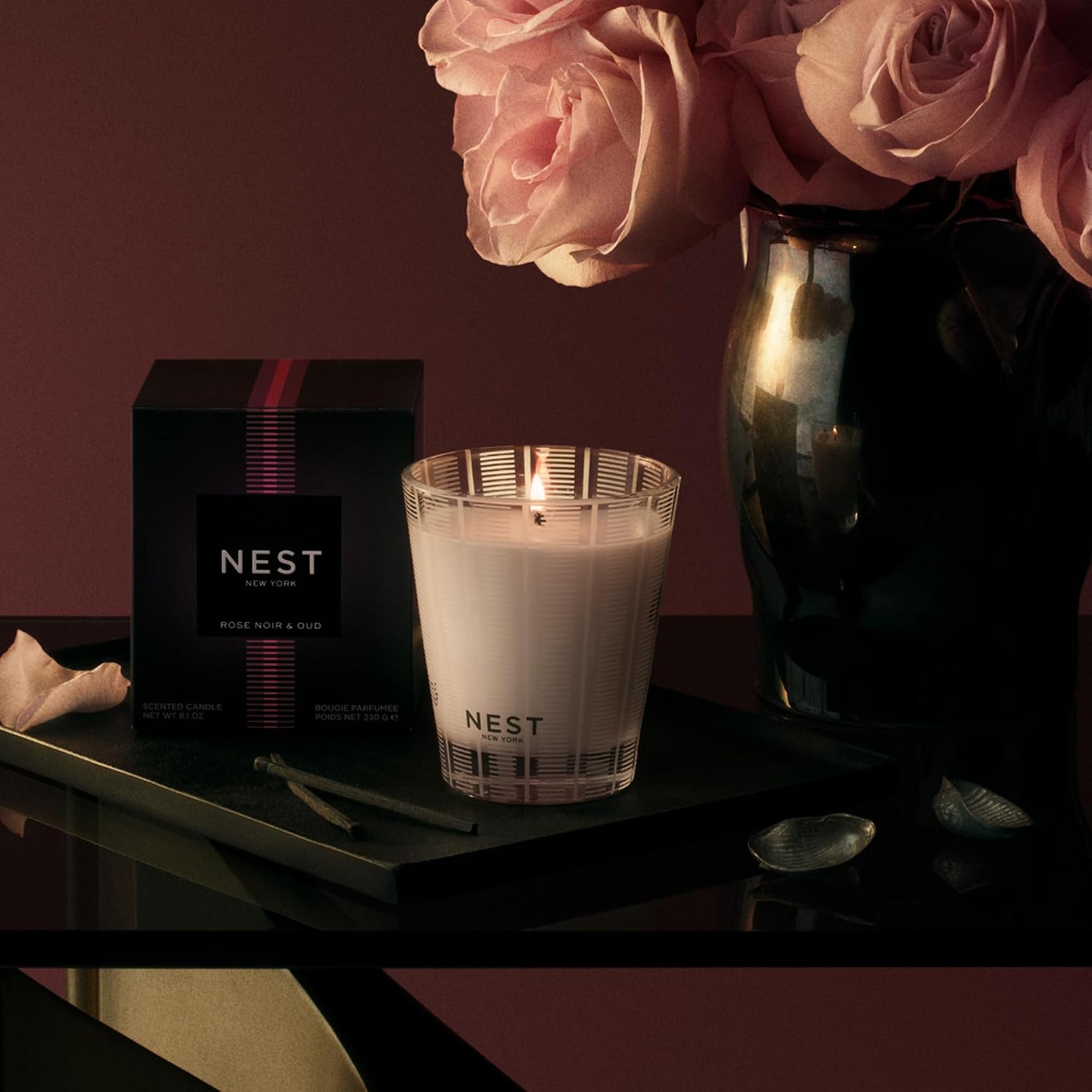 NEST New York Scented Classic Candle, Grapefruit - 8.1 oz - Up to 60-Hour Burn Time - Reusable Glass Vessel