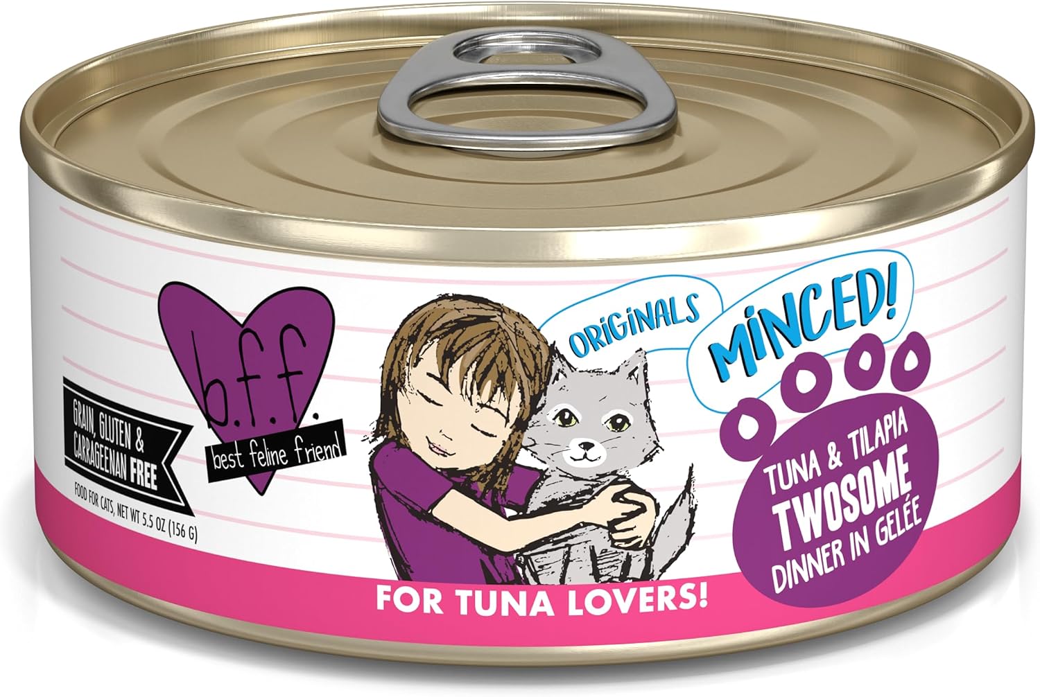 Weruva BFF Minced Natural Wet Cat Food, Batch O Besties Variety Pack, 5.5oz Can, Pack of 8