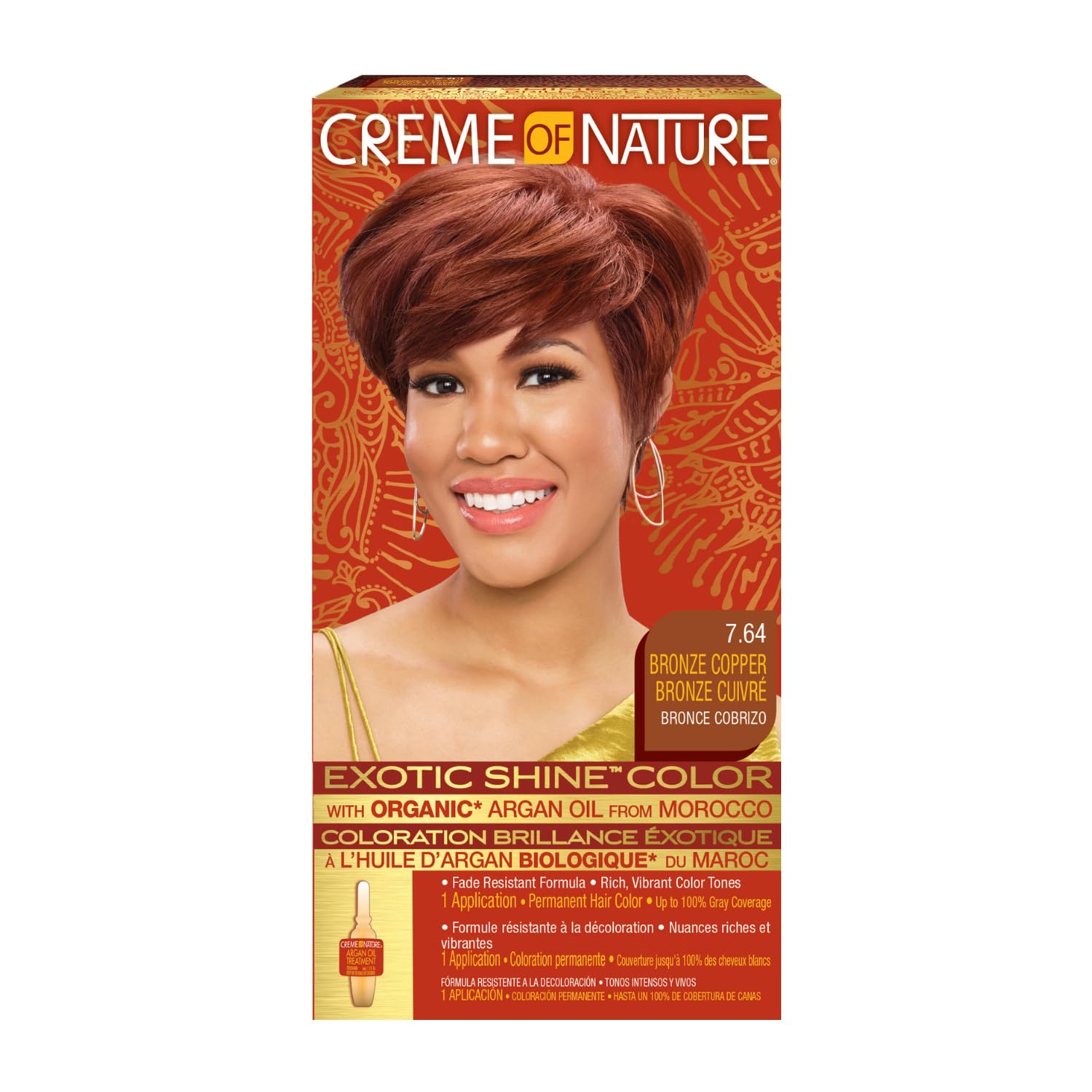 Creme of Nature, Exotic Shine Hair Color, 9.2 Light Caramel Brown, with Argan Oil from Morocco, 1 Application