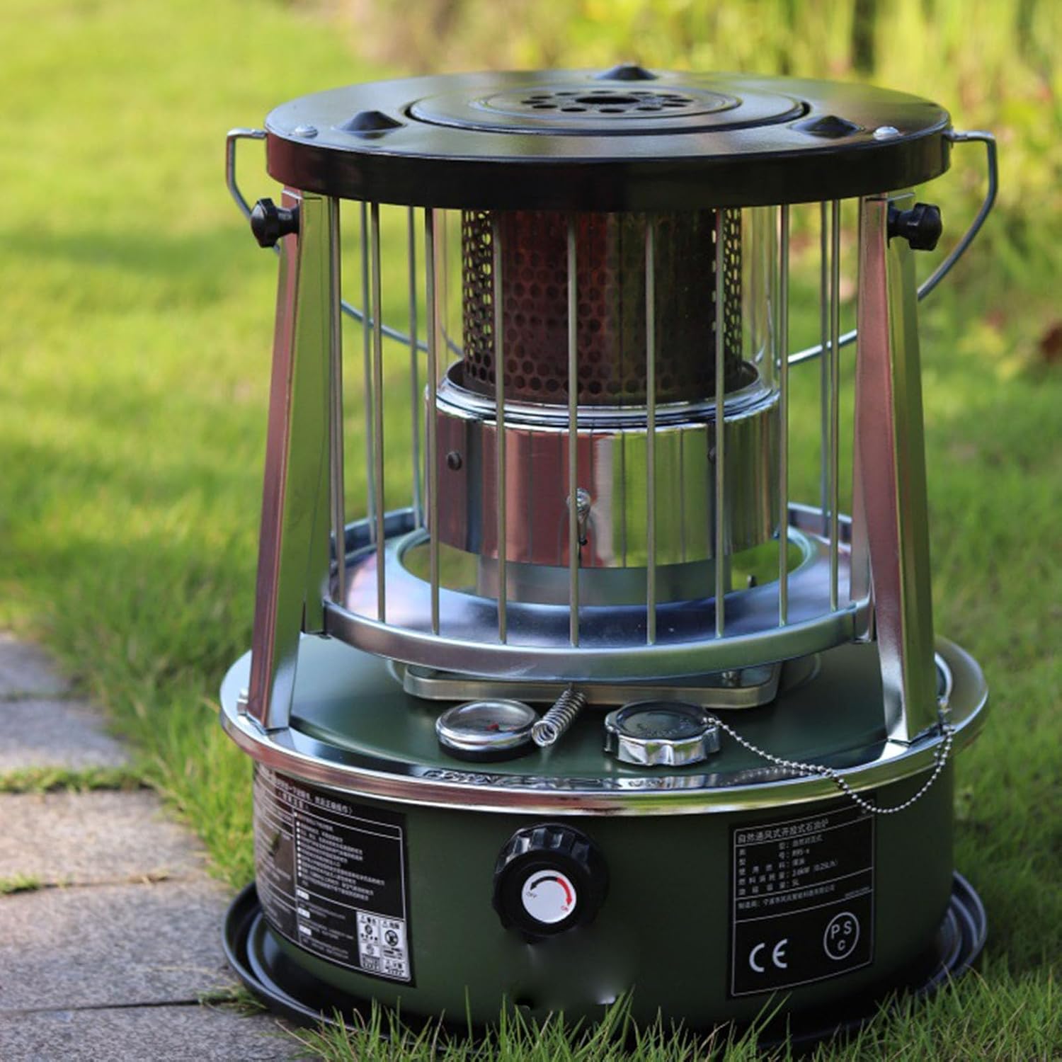 Portable Kerosene Heater, 2.6KW 5.2L Adjustable Height Cold Rolled Plate Stainless Iron, with Manual Ignition