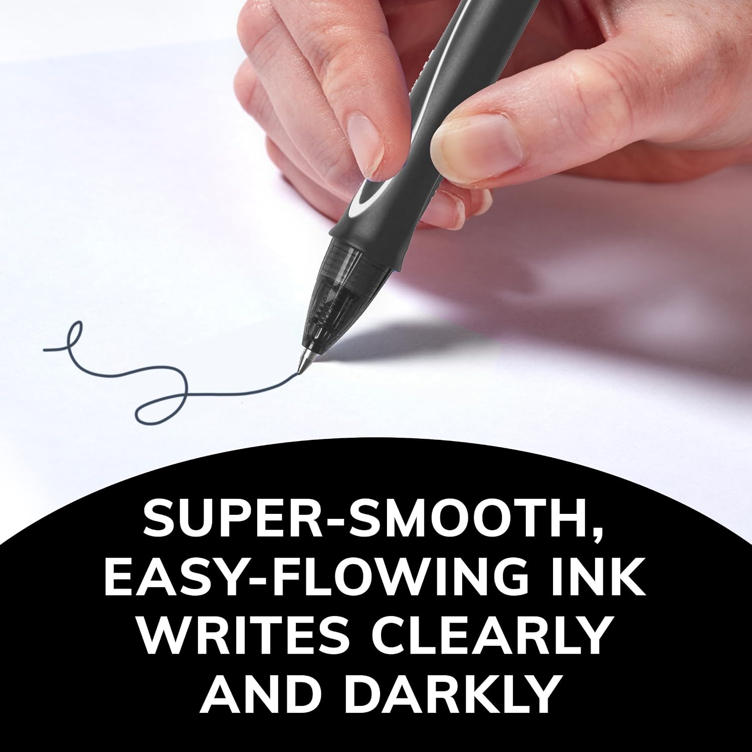 BIC Gelocity Quick Dry Black Gel Pens, Medium Point, 0.7 mm, 12-Count | Quick Dry Ink Resists Smearing | Full-Length Comfort Grip | Ideal for Students and Teachers | 12 Pens in Pack