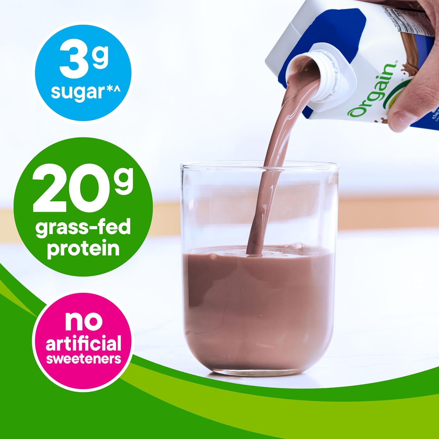 Orgain 20g Clean Grass Fed High Protein Shake, Vanilla, 11 oz, 12pk | Ready to drink dairy grass fed high protein, non-GMO, no soy ingredients, gluten-free, kosher, low net carbs