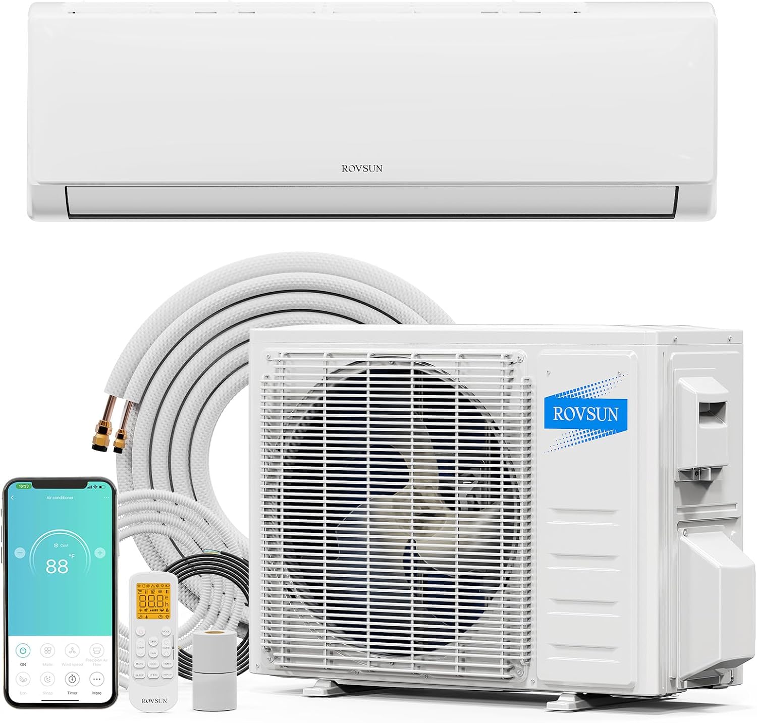 ROVSUN 12000 BTU Wifi Enabled Mini Split Air Conditioner & Heater with Inverter