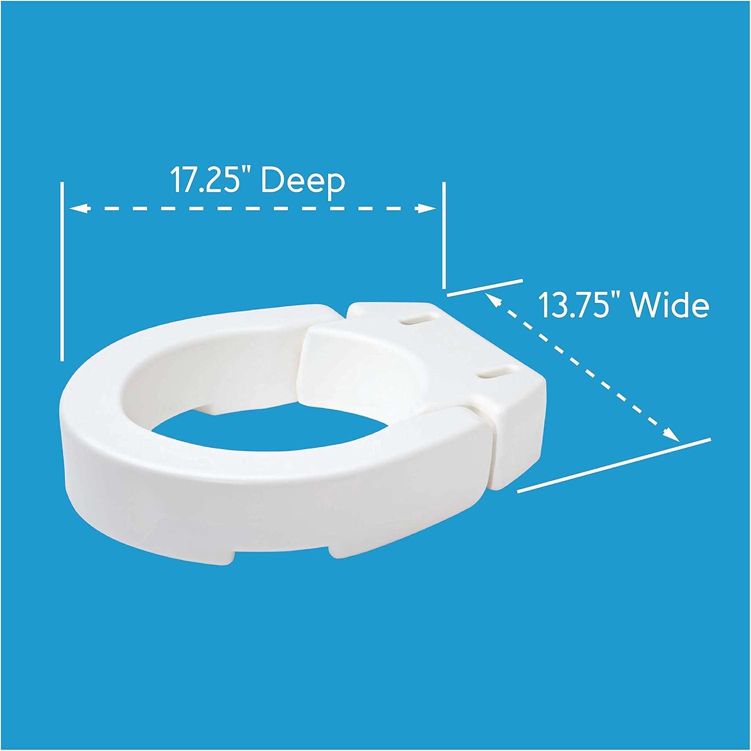 Carex Hinged Round Raised Toilet Seat Riser, Adds 3.5 Inches of Height, 300 lbs Capacity, Elevating and Raising Seat for Elderly and Handicap, Universal, Slip-Resistant, White.