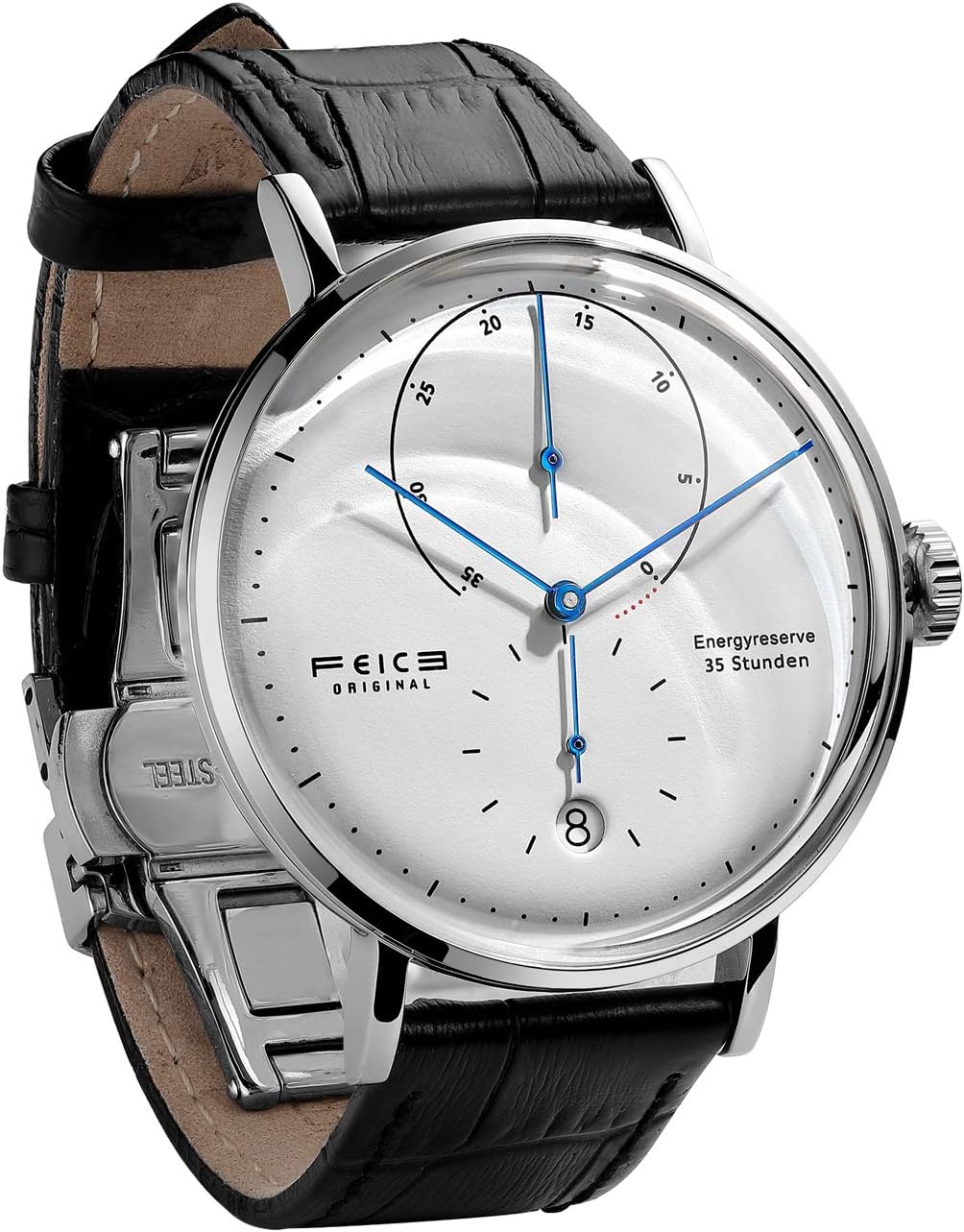 FEICE Bauhaus Mechanical Watch Men's Analog Waterproof Automatic Casual Dress Watches with Domed Mirror Leather Bands Date -FM202