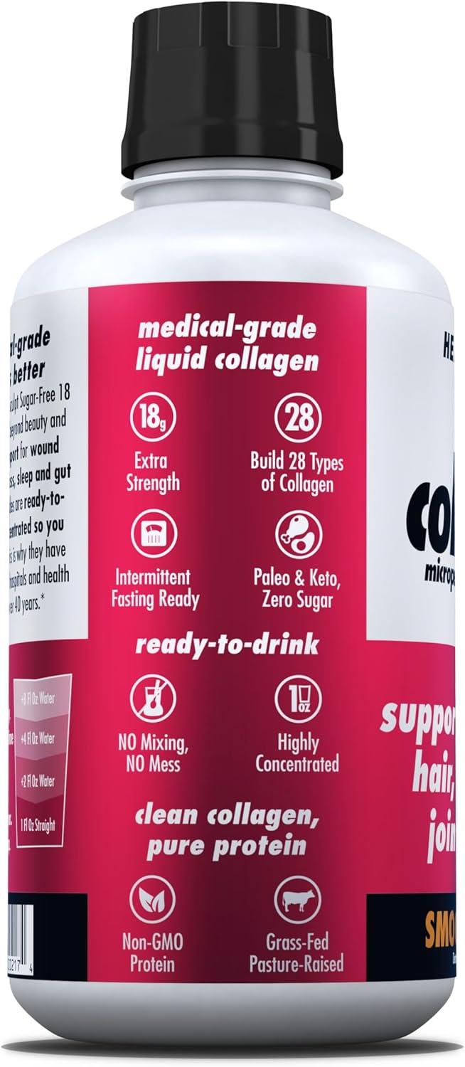 HEALTH DIRECT AminoSculpt Sugar-Free Liquid Collagen, Tart Cherry, 30 oz | High-Potency Collagen for Men & Women. Supports Hair, Skin, Nails & Joints. Medical-Grade, No Mixing, Non-GMO & Grass-Fed