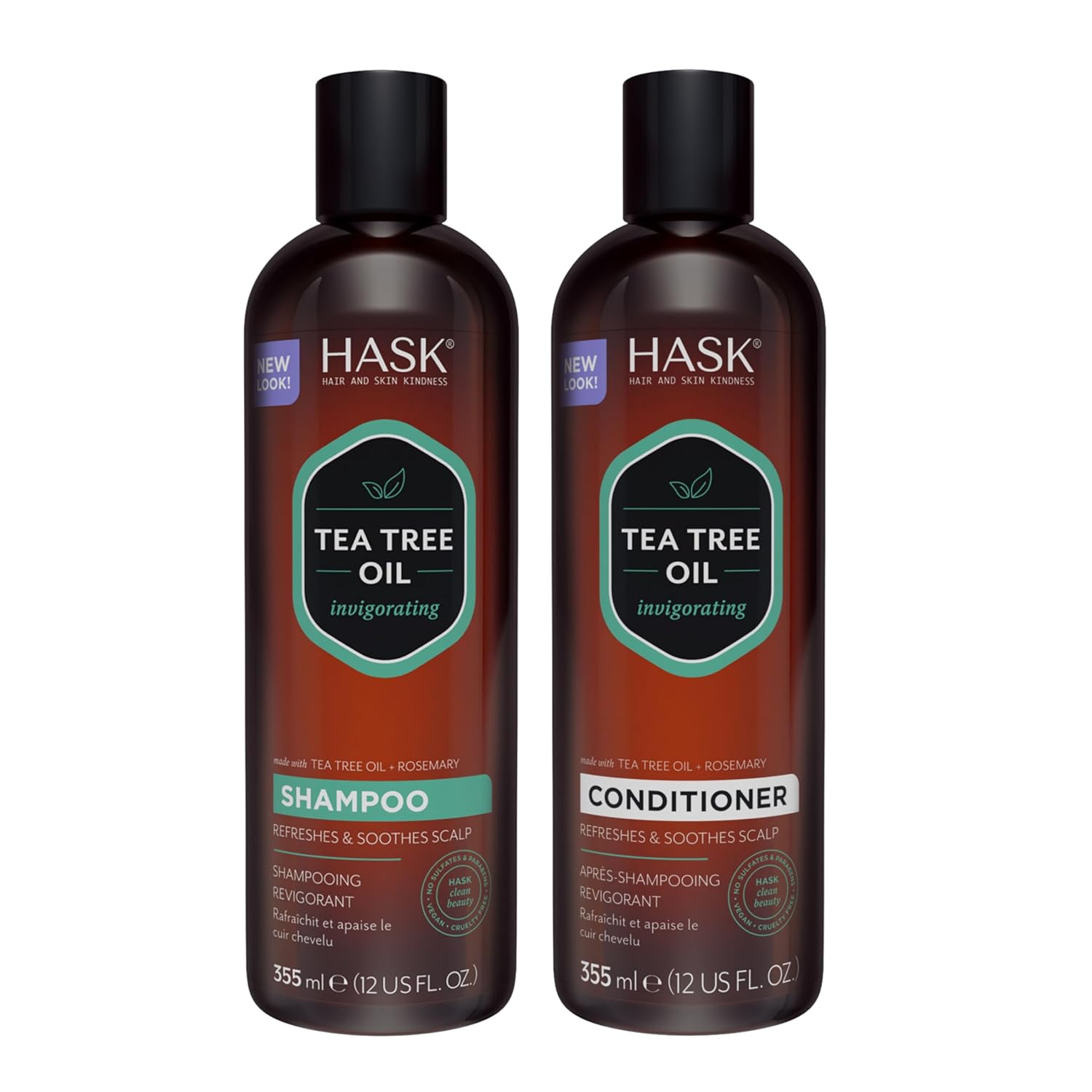 HASK Biotin Boost Thickening Shampoo + Conditioner Set | Adds Fullness, Strengthens, Volumizes, Sulfate-Free, Paraben-Free, Gluten-Free, Color Safe | 12oz each