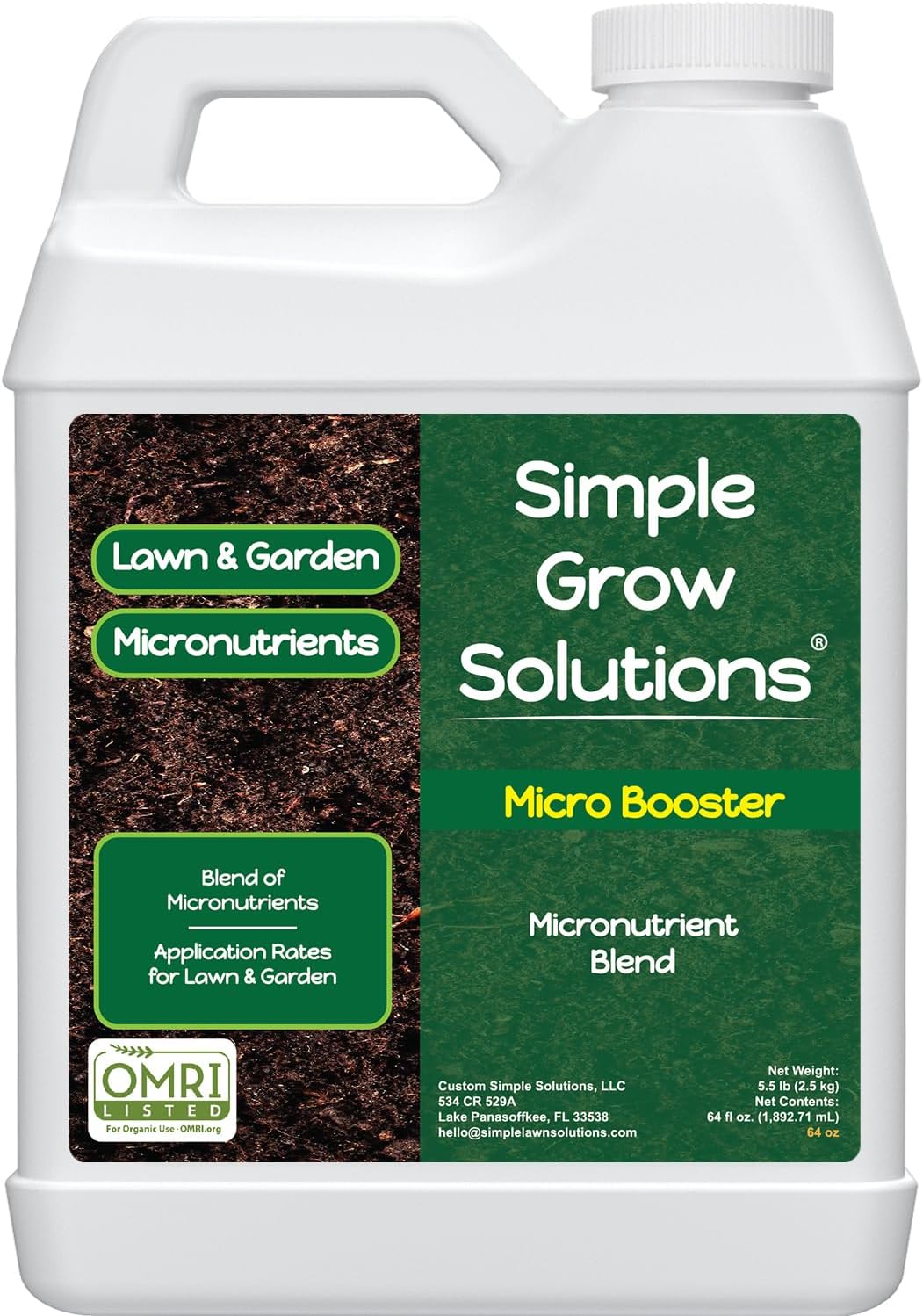 Organic Micronutrient Booster- Complete Plant & Turf Nutrients- Simple Grow Solutions- Garden & Lawn Fertilizer- Grower, Gardener- Liquid Food for Grass, Tomatoes, Flowers, Vegetables (32 Ounce)