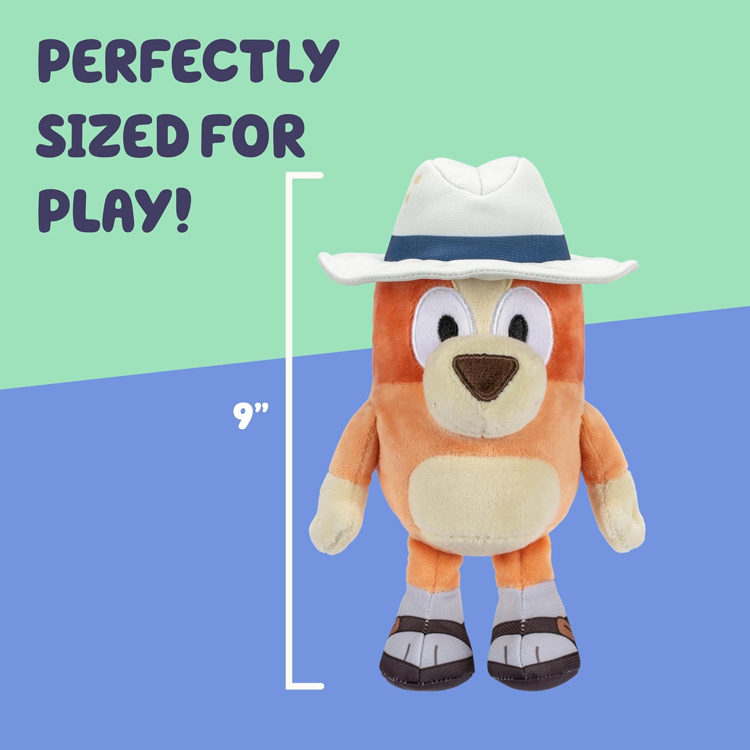 Bingo & Bluey Plush Toys 2-Pack, Soft Deluxe Fabric, Embroidered