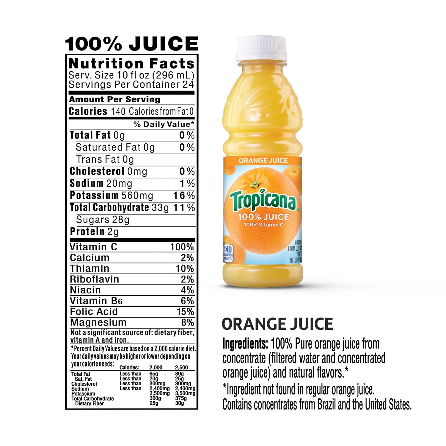 Tropicana Pineapple Peach Mango 100% Juice, 24-pack, 10 fl oz bottles
