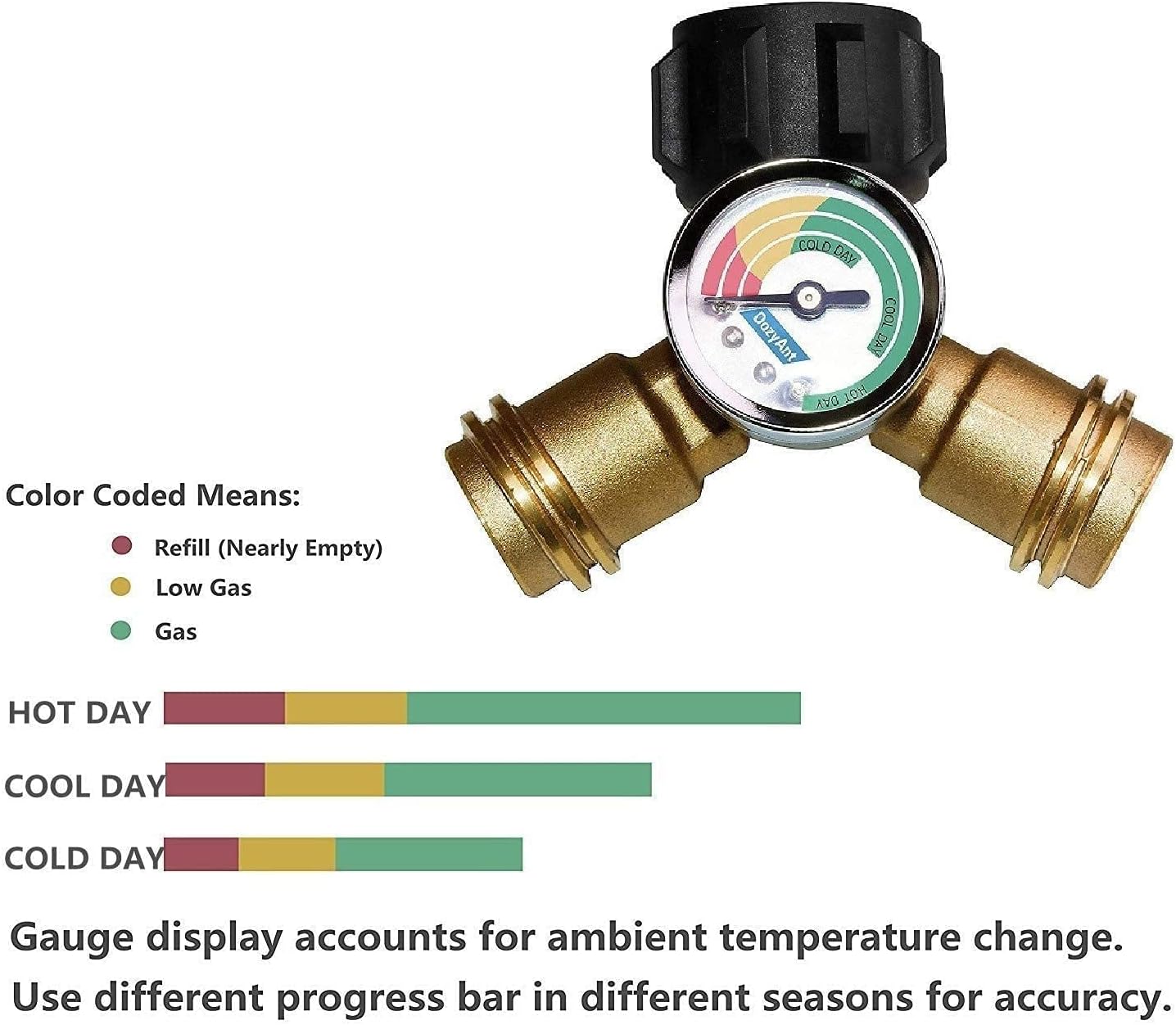 DOZYANT Propane Splitter, 2 Way LP Gas Adapter Tee Connector for 20lb Propane Tank Cylinder, Work with BBQ Grills, Camping Stoves, Gas Burners, Heater | Propane Tank Splitter 2 Way Y Tee links two regulators to a 20 lb tank for BBQ grills camping stoves…