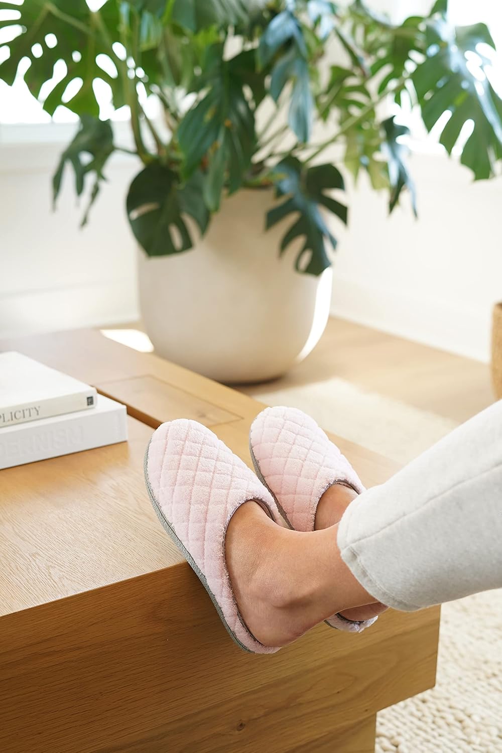 Leslie Terry Clog House Shoes with Memory Foam, Indoor Slippers with Wide Widths