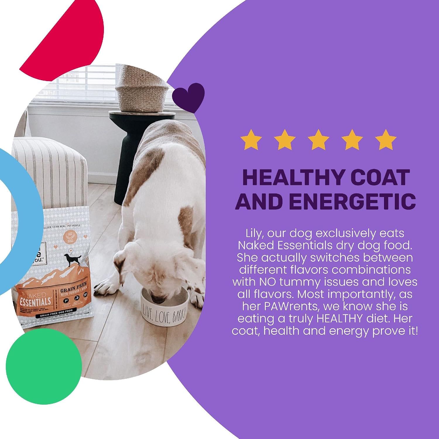 I and love and you Naked Essentials Dry Dog Food - Lamb + Bison - High Protein, Real Meat, No Fillers, Prebiotics + Probiotics, 4lb Bag