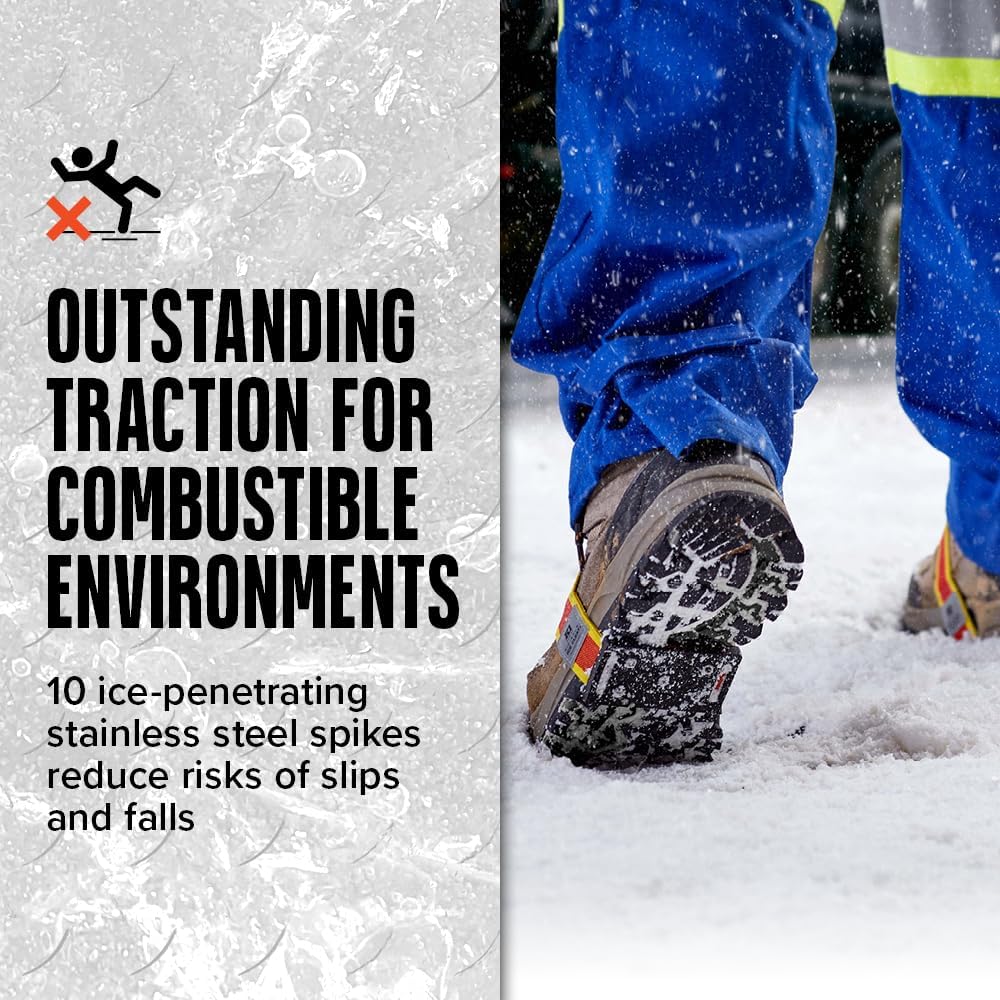 K1 Mid-Sole Ice Cleats for Men & Women - Rotatable Traction Aids For Winter Snow - Hi Vis - Low Profile