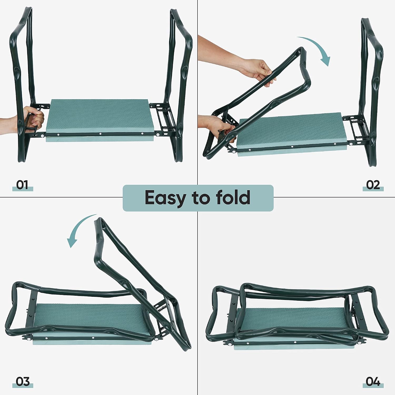 ZENY Folding Garden Kneeler Seat Gardening Workseats Portable Garden Bench Stool with Thicken Foam Kneeling Pad and Tools Pouch