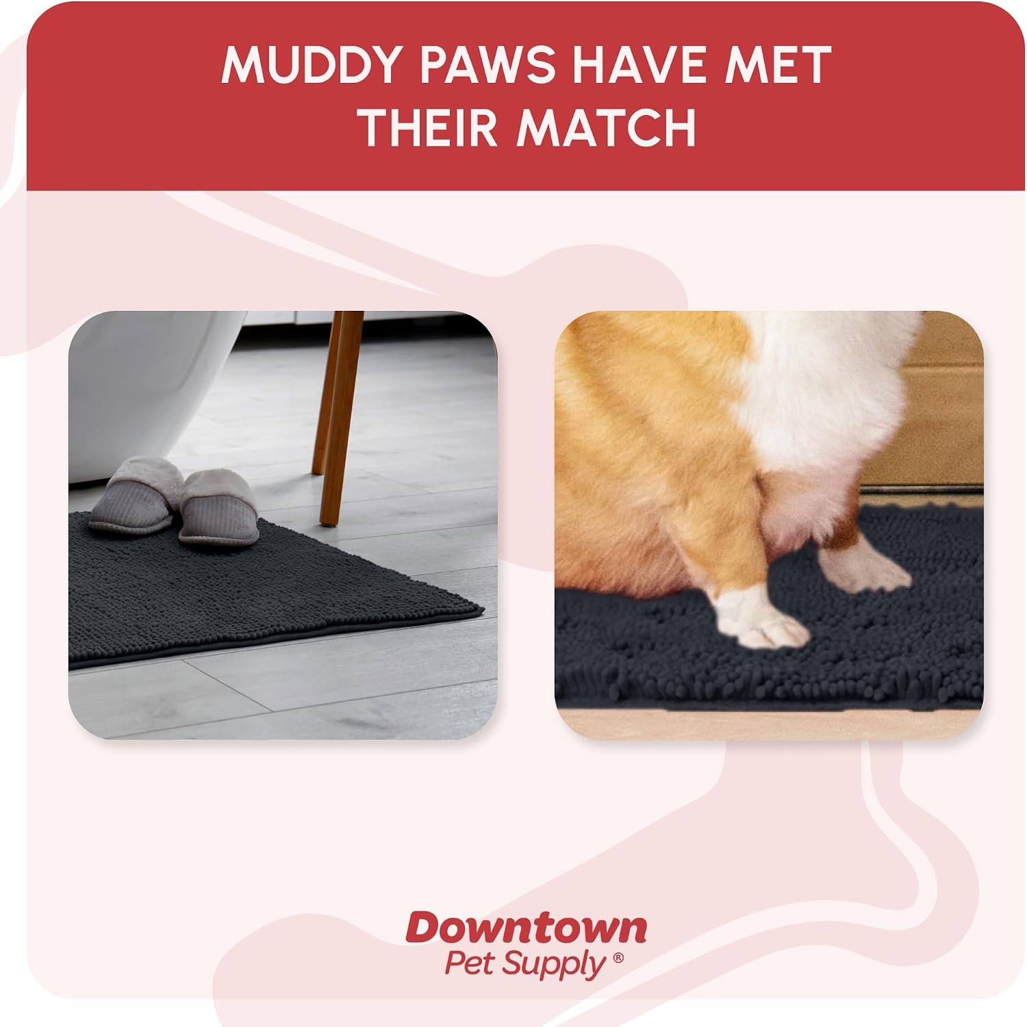 Dog Mud Mat, 31" x 20" Sage – Thick Microfiber Entry Rug for Snow, Mud & Salt – Absorbent, Quick-Dry, Washer-Safe & Non-Slip, Medium