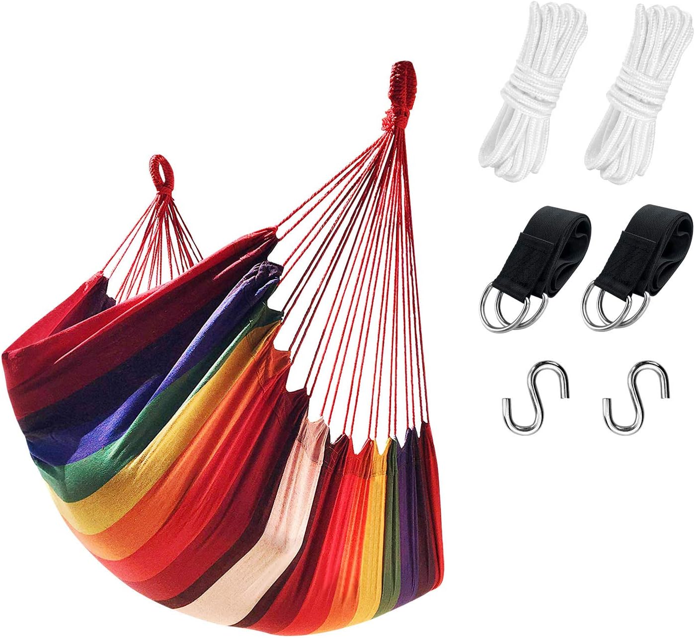KPX Ourdoor Hanging Hammock Chair – Comfortable Tree Swing Chair Large Size 110X130cm（Without Pillows） - 330 Lbs Weight Capacity (Dark Gray)