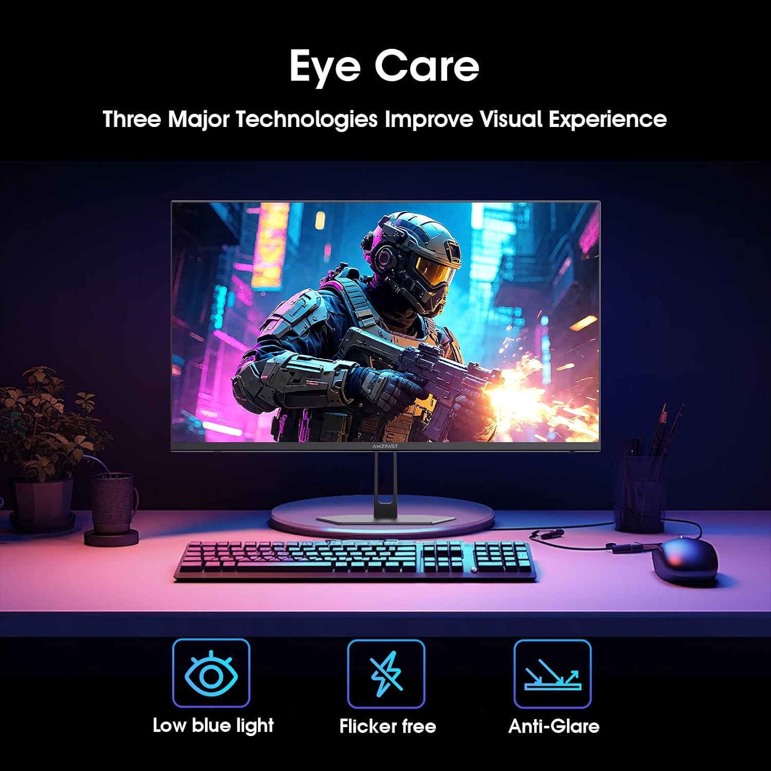 Amzfast 34 Inch Curved Monitor 240Hz UWQHD (3440x1440) Gaming Monitor, 1ms G-SYNC Compatible, 1500R, PIP/PBP, HDR400, 96% DCI-P3, Tilt/Swivel/Height Adjustable, TÜV Rheinland, HDMI 2.1, AMZG34C8 Pro