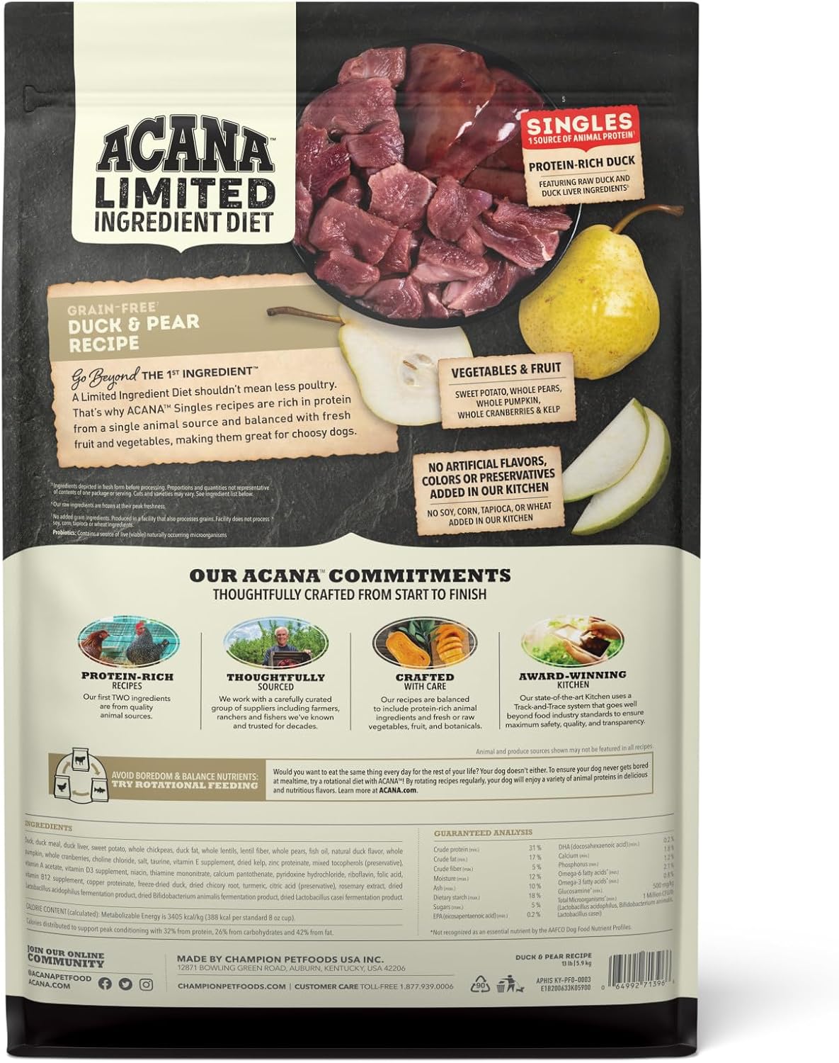 ACANA Singles Limited Ingredient Dry Dog Food Beef & Pumpkin 4.5lb Bag