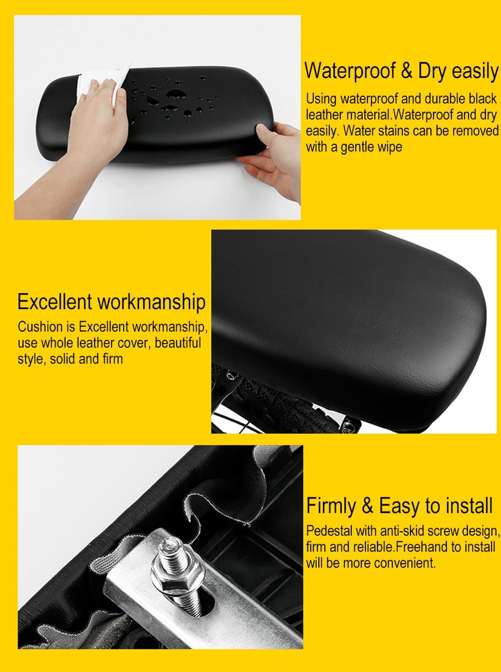 TOPCABIN Bicycle Manned Cushion Mountain Bike Back Shelf Seat Cushion Manned Comfortable Saddle Children Back Seat