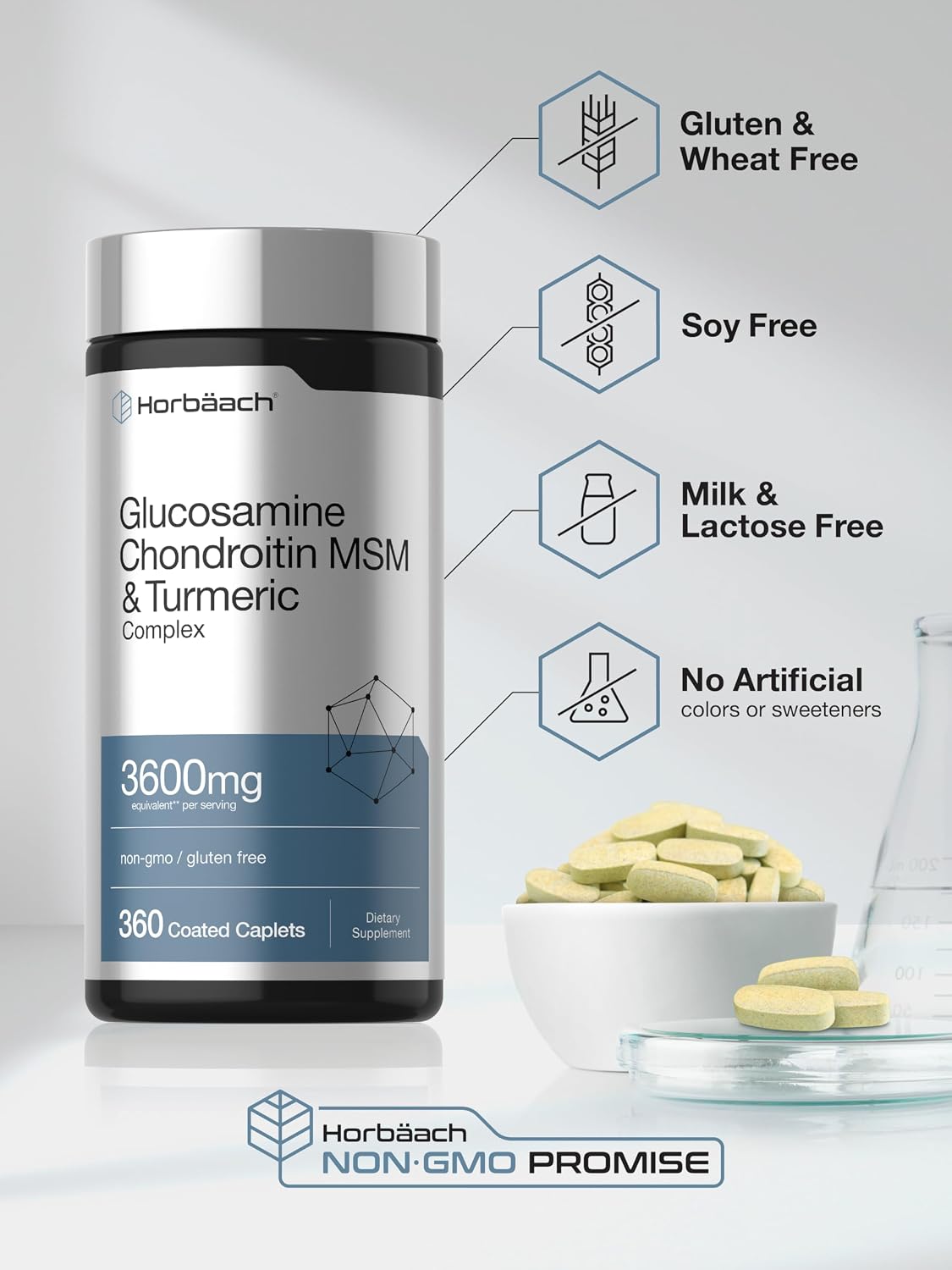 Horbäach Glucosamine Chondroitin MSM | 360 Caplets