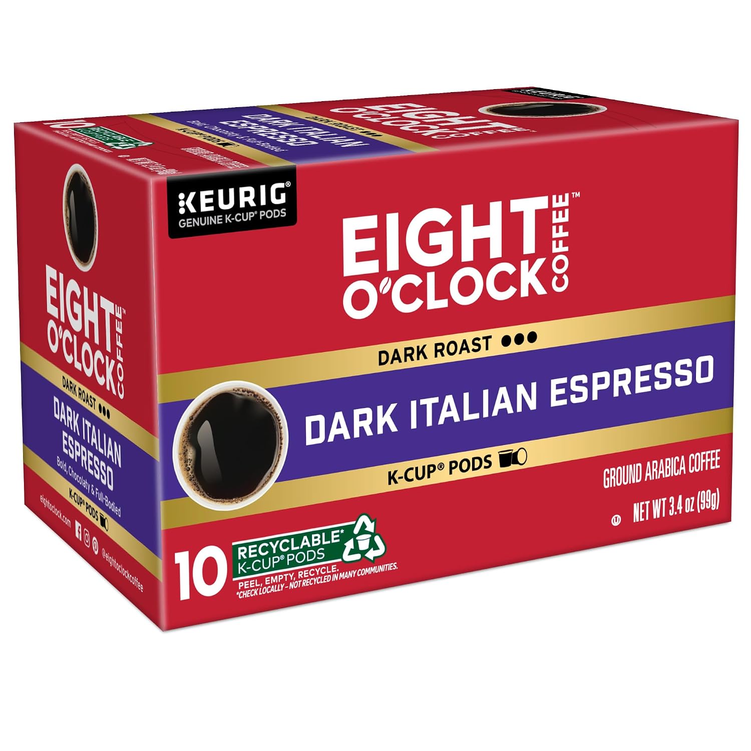Eight O'Clock Coffee The Original, Single-Serve Keurig K-Cup Pods, Medium Roast Coffee Pods, 72 Count