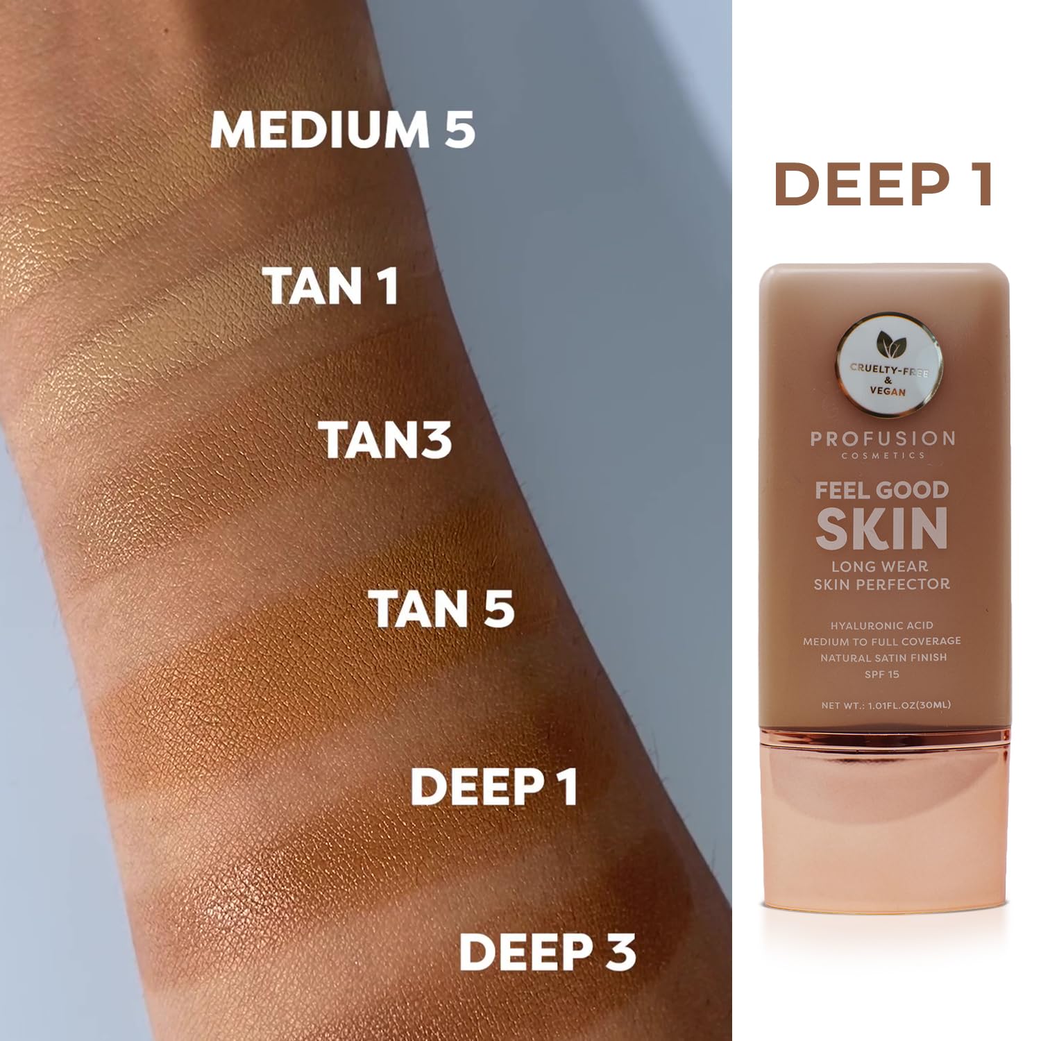 Profusion Cosmetics Lightweight Liquid Foundation for a Flawless and Elegant Radiance, Breathable Makeup that Improves Uneven Skin Tone