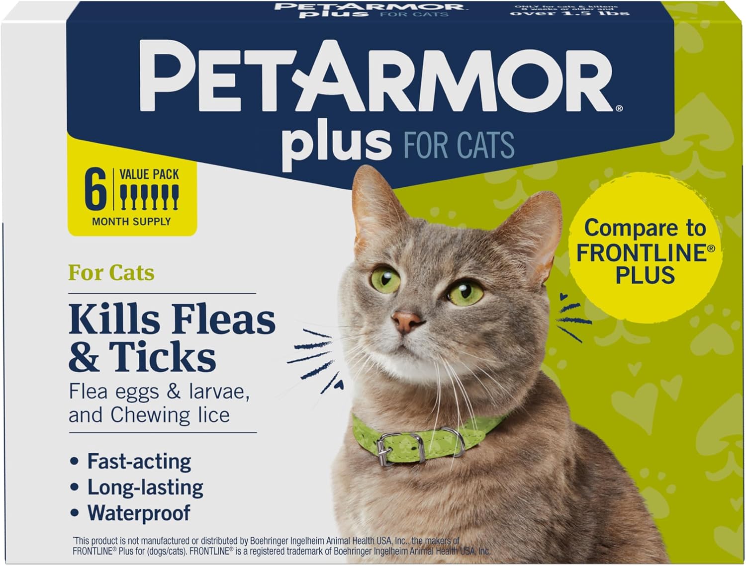 PetArmor Plus Flea and Tick Prevention for Dogs, Small Dog Flea and Tick Treatment, 3 Doses, Waterproof Topical, Fast Acting (5-22 lbs)