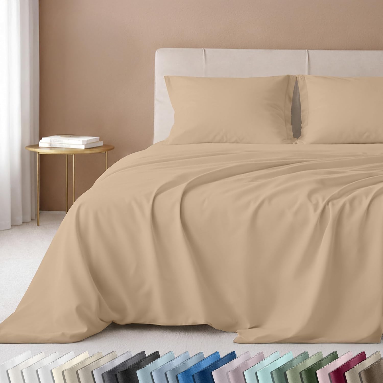 California Design Den Luxury 600 Thread Count Full Size Sheet Sets, Seafoam | 100% Cotton Sateen Backed by Good Housekeeping Seal, Soft & Smooth, 16" Deep Pocket, All-Around Elastic, Durable, Easy Care