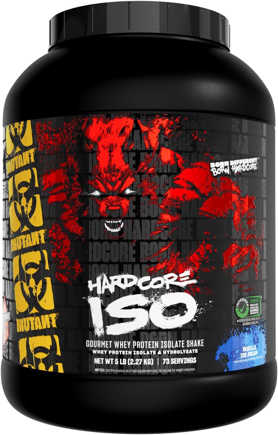 Mutant Hardcore ISO, Whey Protein Isolate, Strawberry Milkshake, 5 lb