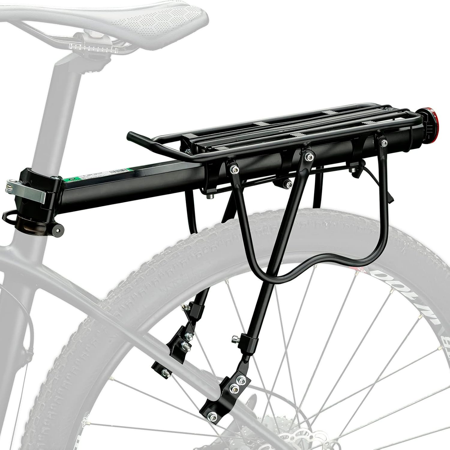ROCKBROS Rear Bike Rack Quick Release Bike Cargo Rack for Luggage Commuting | Easy to install,heavy duty steel,red reflector,side protection,quick release system,rear back pannier rack with intructions