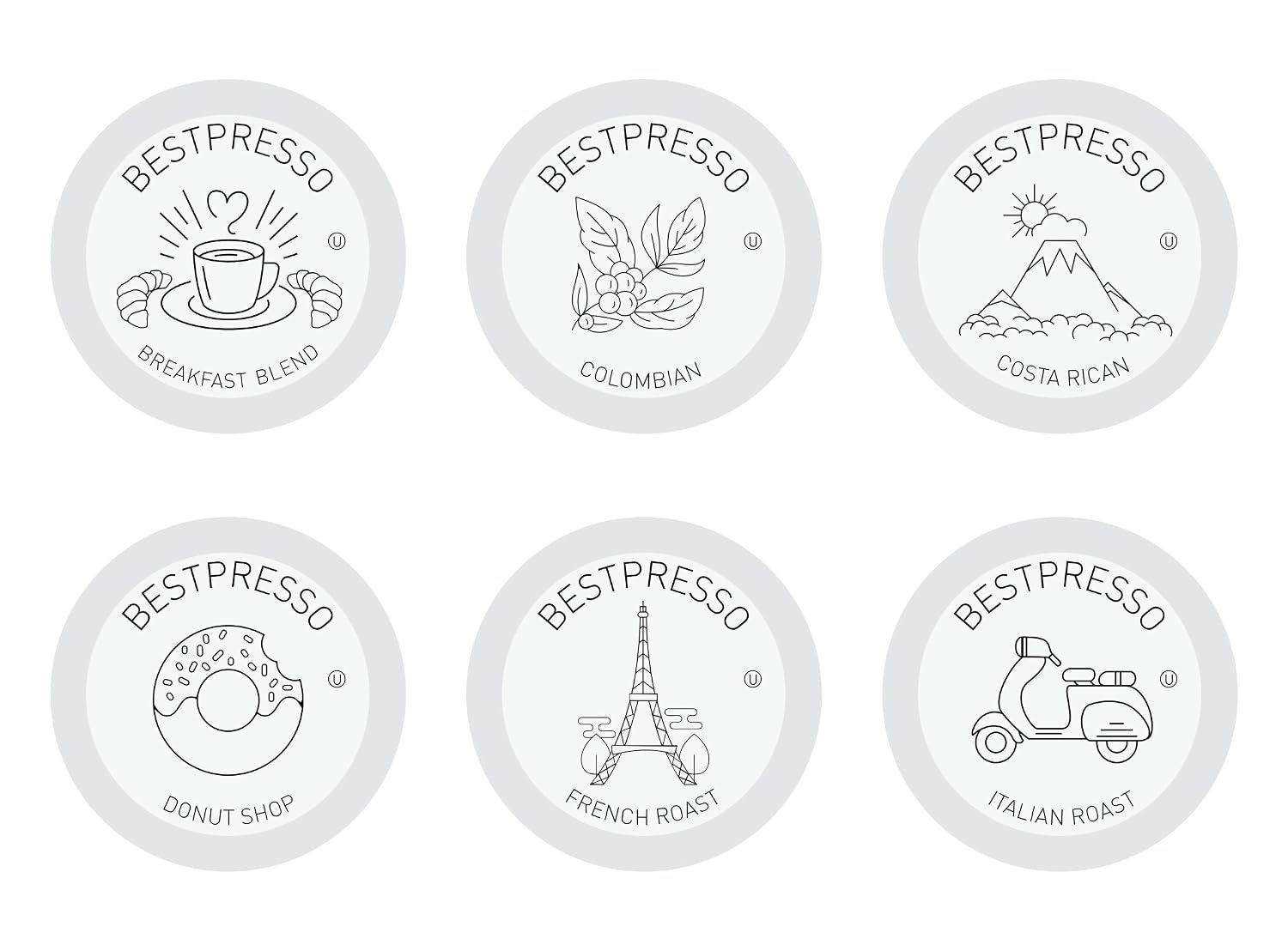 Bestpresso Coffee, Donut Shop Medium Roast Single Serve K-Cup Pods, 96 Count (Compatible With 2.0 Keurig Brewers) 8 Packs Of 12 Cups