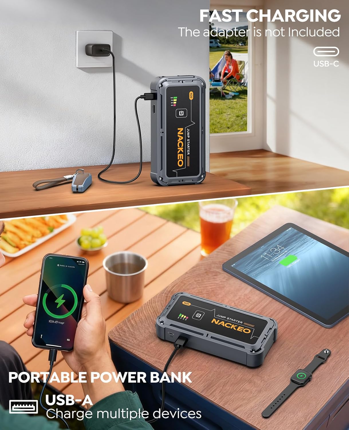 Car Jump Starter 7000A Car Battery Jump Starter Portable Pack for Up to All Gas and 10.0L Diesel Engine 12V Jump Box, Jump Pack