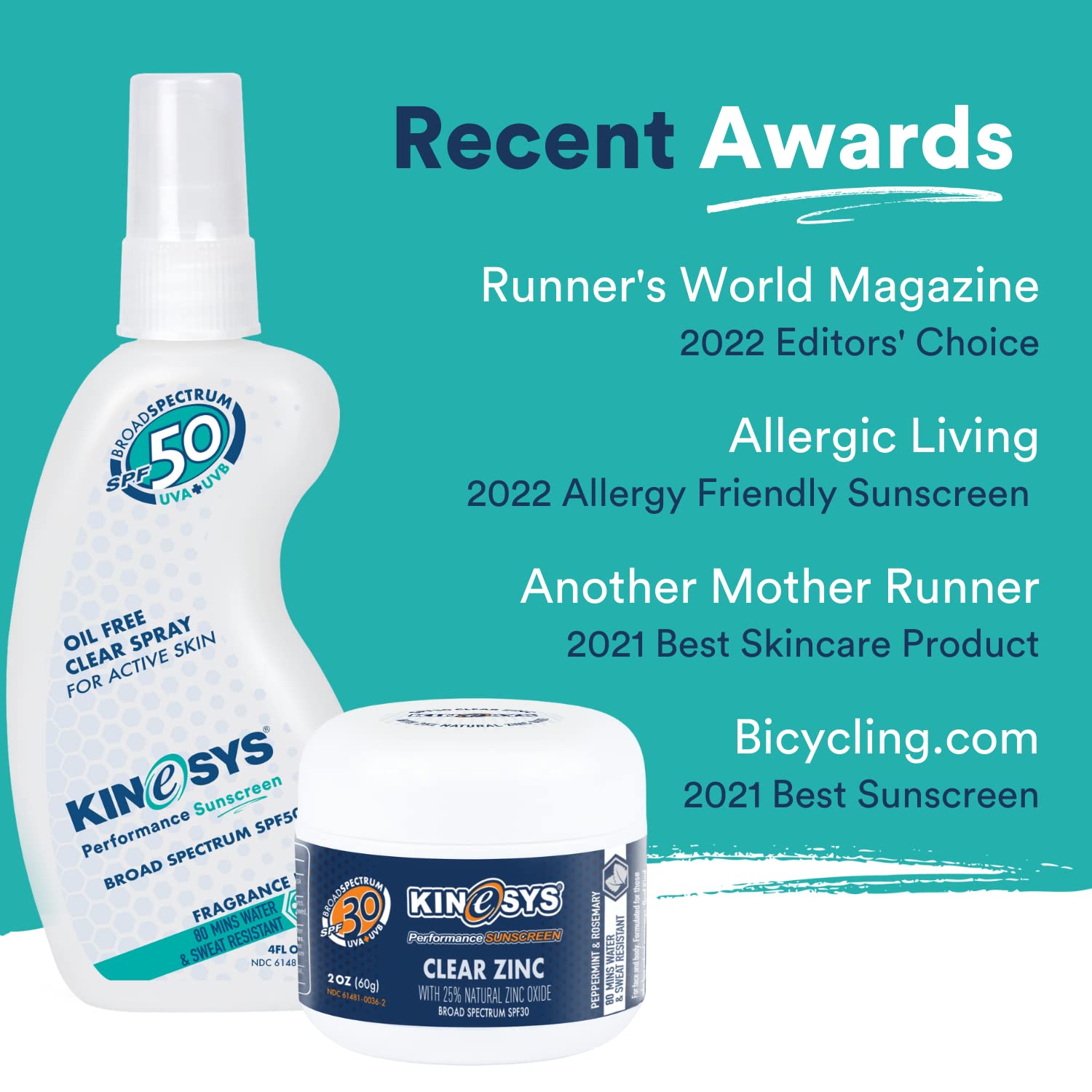 KINeSYS Fragrance Free Clear Spray Sunscreen for sensitive skin, SPF 50, Hypoallergenic, Broad Spectrum UVA/UVB protection for Face & Body; PABA and Oxybenzone FREE, 700+ Sprays, 4 Fl Oz/120 mL