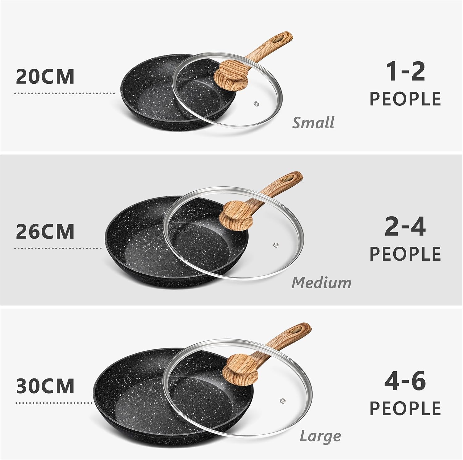 MICHELANGELO 8 Inch Nonstick Frying Pan with Lid, Non Stick Small Frying Pan with Non-Toxic Coating, Non-Stick Skillet with Ergonomic Handle