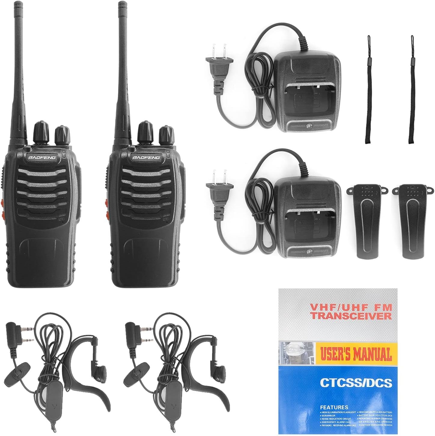 BAOFENG Walkie Talkie BF-888S Two Way Radio 16 CH Radio Black (Pack of 20)