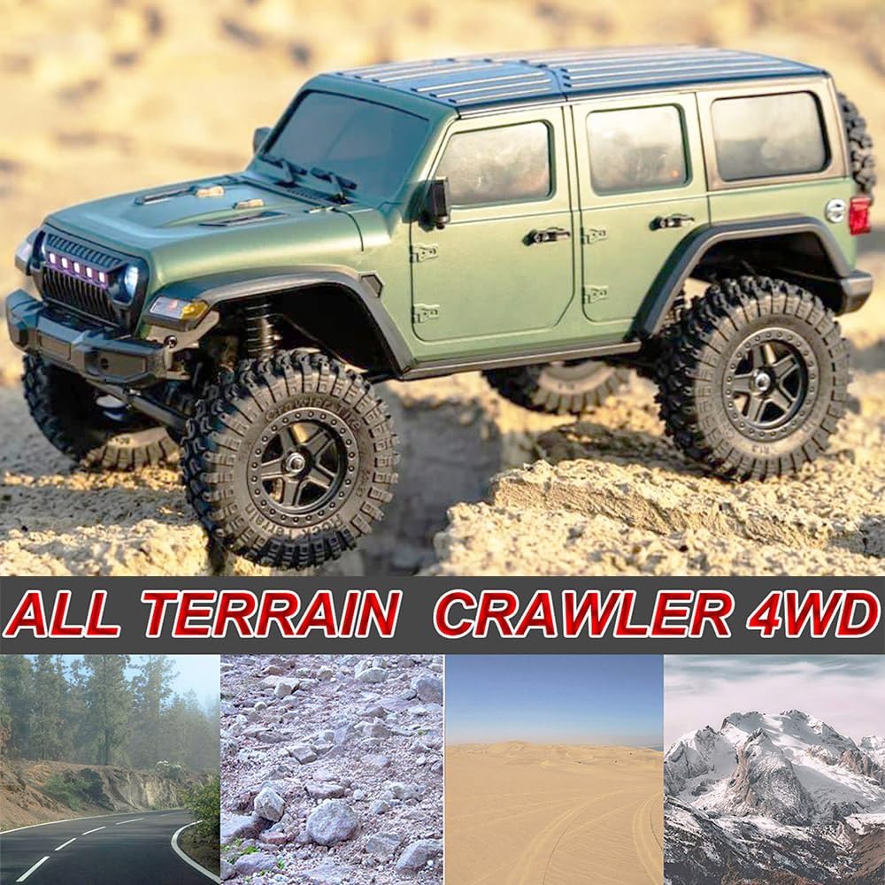 WPLDEWAN 1/18 RC Crawler RC Jeep Remote Control Truck Off Road | RC Rock Crawler 4x4 RTR All Terrain 370 Brushed Motor 2.4GHz Full Proportional 3