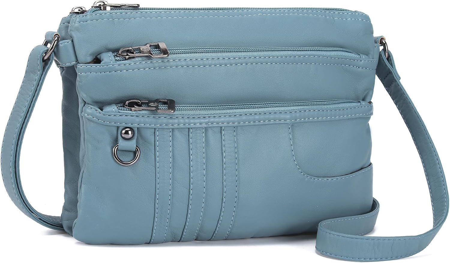MINICAT Multi Pocket Small Crossbody Purses for Women Everyday Shoulder Bag | Lightweight Organizer, Cross body Bag with Multiple Zipper Pockets, Vegan Leather, Phone Purse for Travel Casual Daily
